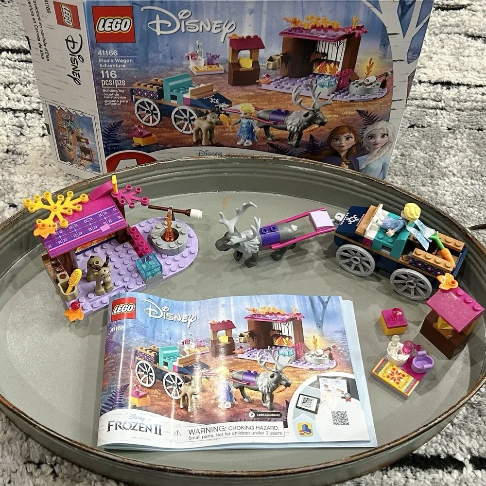 LEGO‎ Disney Frozen II Elsa's Wagon Adventure 41166 + Anna & Olaf - Complete